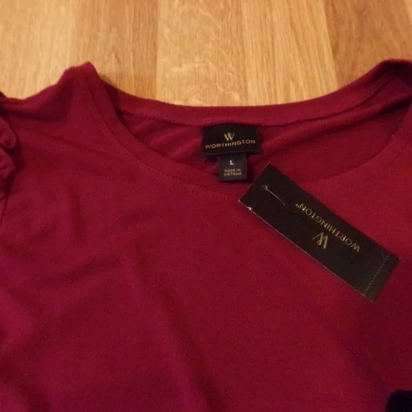 NWT Women's Worthington Large Dressy Shirt Top - Picture 2 of 8